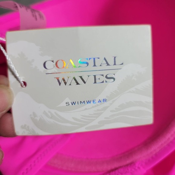 coastal waves swimwear color hot bubblegum high waist sz 3X - Picture 5 of 9